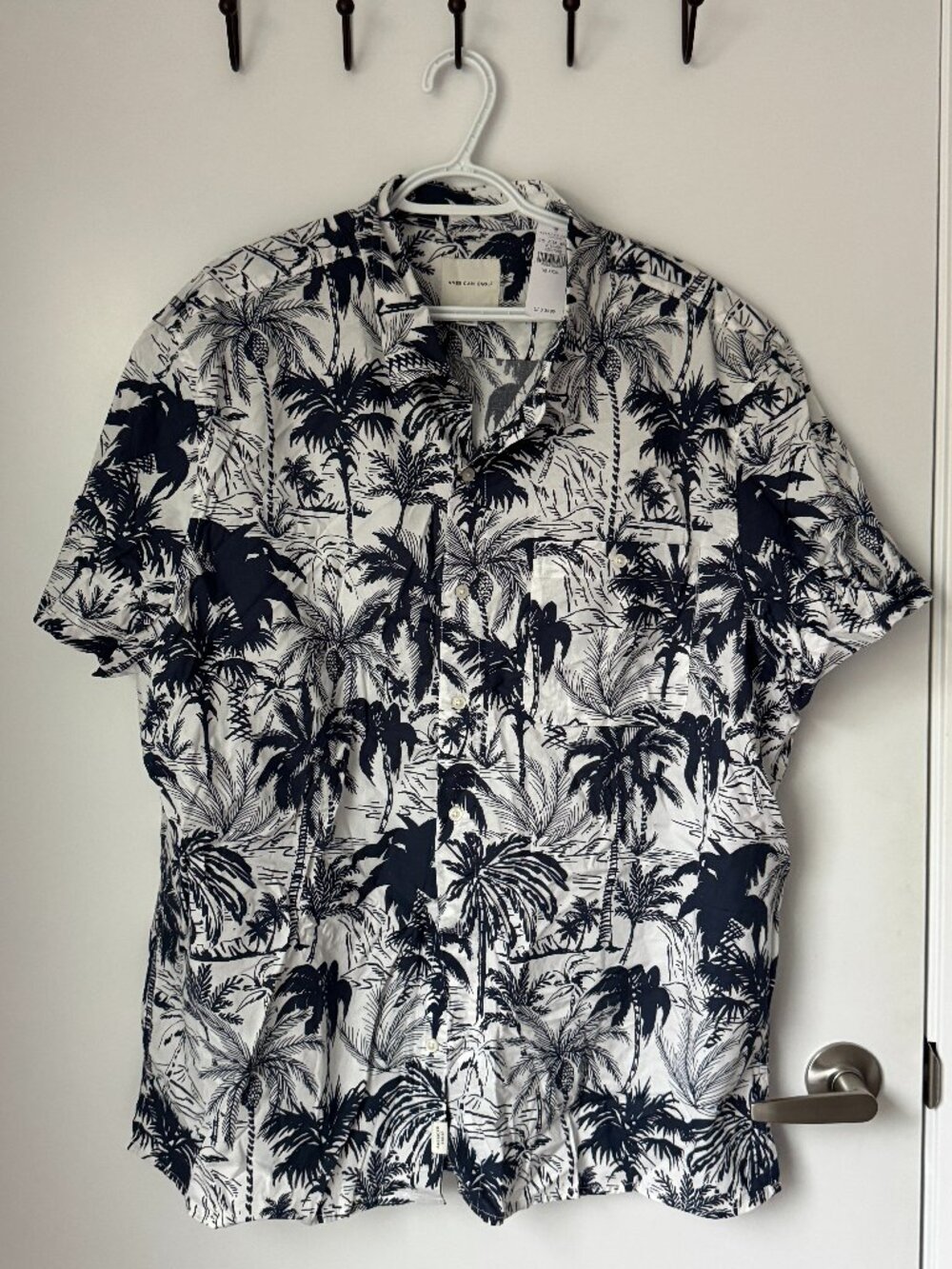 American Eagle Men’s Navy Tropical Print Shirt Size XXXL NWT